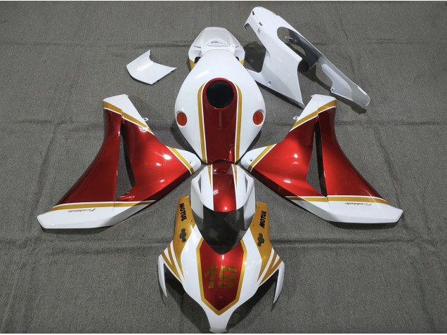 Best Gold and Red 19 Honda CBR1000RR Motorcycle Fairings 2008-2011