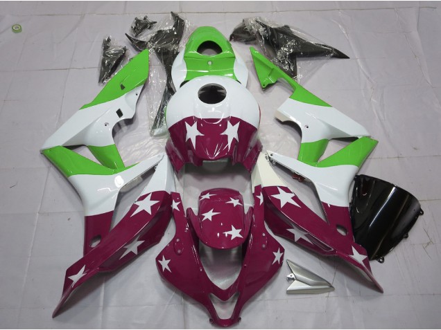 Best Green and Maroon Stars and Stripes Honda CBR600RR Motorcycle Fairings 2007-2008 Best Green and Maroon Stars and Stripes Honda CBR600RR Motorcycle Fairings 2007-2008