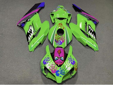 Best Green and Purple Shark Honda CBR1000RR Motorcycle Fairings 2004-2005