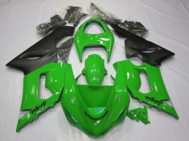 Best Green Black Kawasaki ZX6R Motorcycle Fairings 2005-2006