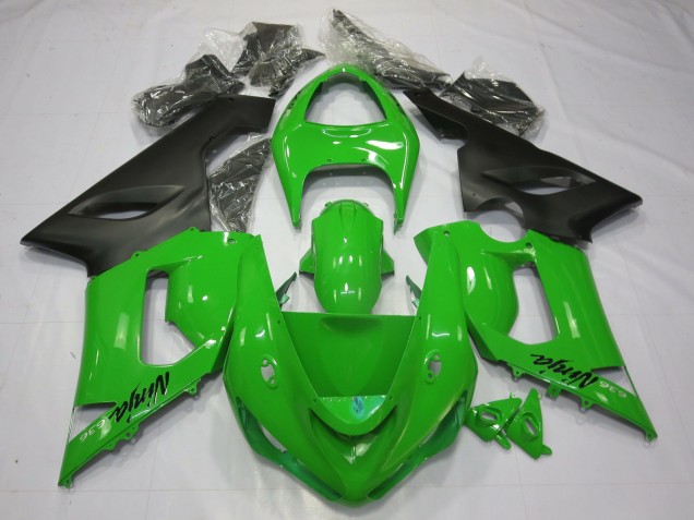 Best Green Black Kawasaki ZX6R Motorcycle Fairings 2005-2006 Best Green Black Kawasaki ZX6R Motorcycle Fairings 2005-2006