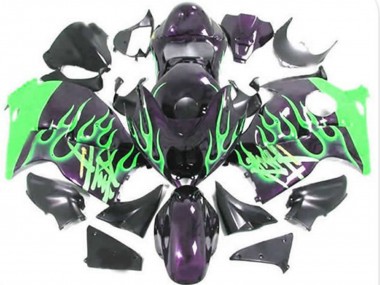 Best Green Flame Suzuki GSXR 1300 Motorcycle Fairings 1997-2007