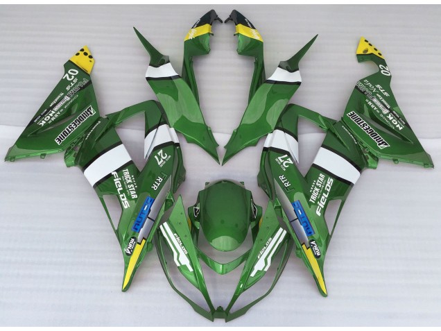 Best Green Logo Style Kawasaki ZX6R Motorcycle Fairings 2013-2018