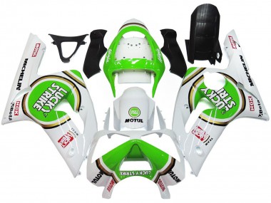 Best Green Lucky Strike Gloss Kawasaki ZX6R Motorcycle Fairings 2003-2004