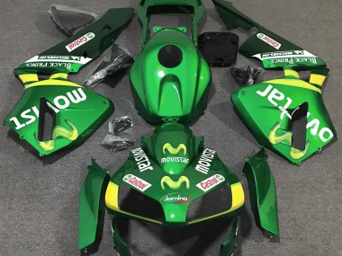 Best Green Movistar Honda CBR600RR Motorcycle Fairings 2003-2004