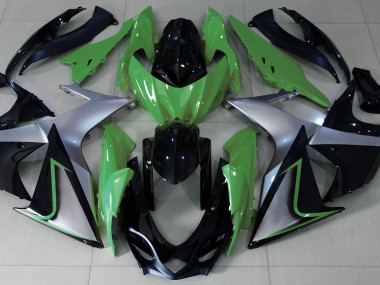 Best Green Silver and Black Suzuki GSXR 1000 Motorcycle Fairings 2009-2016