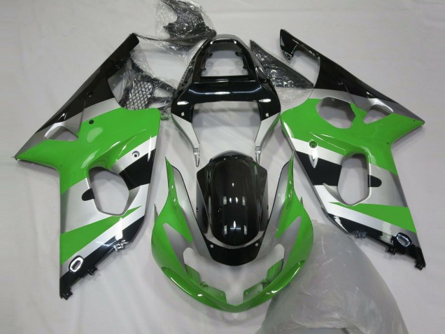 Best Green Silver OEM Style Suzuki GSXR 1000 Motorcycle Fairings 2000-2002 Best Green Silver OEM Style Suzuki GSXR 1000 Motorcycle Fairings 2000-2002