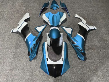 Best Light Blue & Carbon Fiber Accents Yamaha R1 Motorcycle Fairings 2015-2019