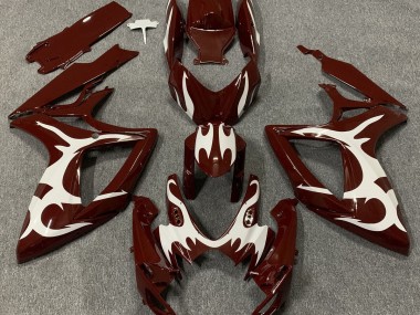 Best Maroon and White Suzuki GSXR 600-750 Motorcycle Fairings 2006-2007