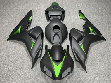 Best Matte Black and Green Honda CBR1000RR Motorcycle Fairings 2006-2007