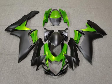 Best Matte Black and Green Suzuki GSXR 600-750 Motorcycle Fairings 2011-2020
