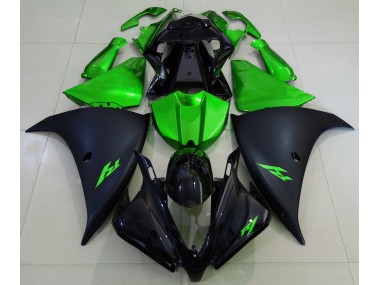 Best Matte Black and Green Yamaha R1 Motorcycle Fairings 2013-2014