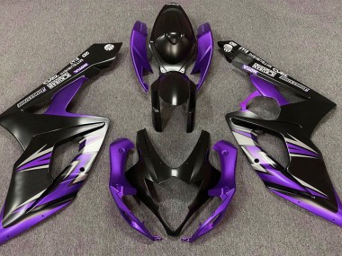 Best Matte Black and Purple Suzuki GSXR 1000 Motorcycle Fairings 2005-2006