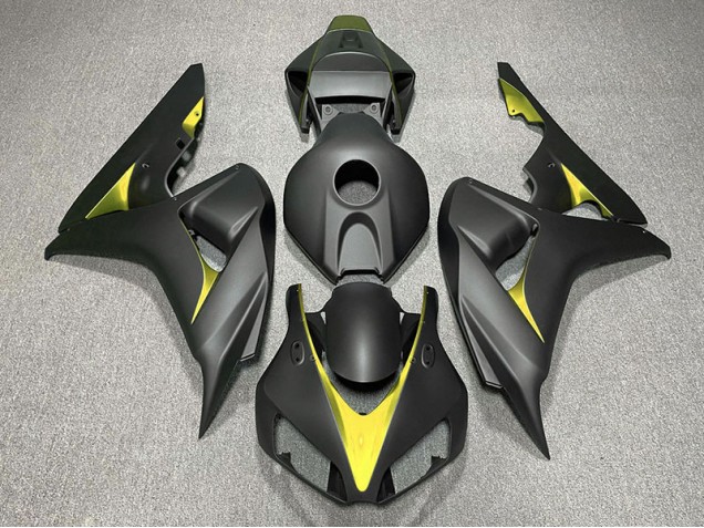 Best Matte Black and Yellow Honda CBR1000RR Motorcycle Fairings 2006-2007