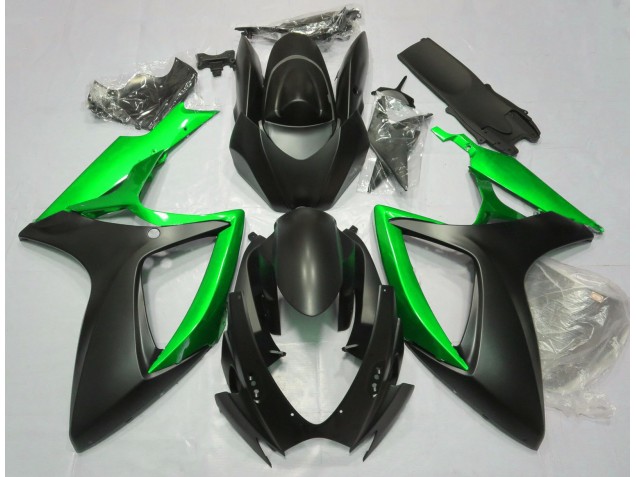 Best Matte Black & Green Suzuki GSXR 600-750 Motorcycle Fairings 2006-2007 Best Matte Black & Green Suzuki GSXR 600-750 Motorcycle Fairings 2006-2007