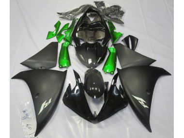 Best Matte Black & Green Yamaha R1 Motorcycle Fairings 2009-2012