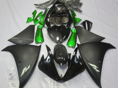 Best Matte Black & Green Yamaha R1 Motorcycle Fairings 2009-2012