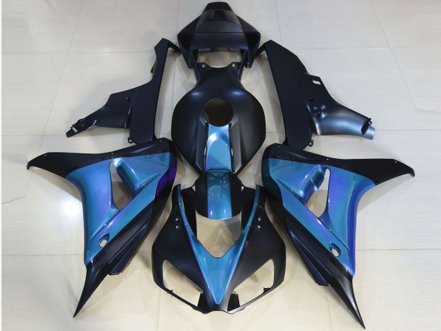 Best Matte Black & Light Blue Honda CBR1000RR Motorcycle Fairings 2006-2007