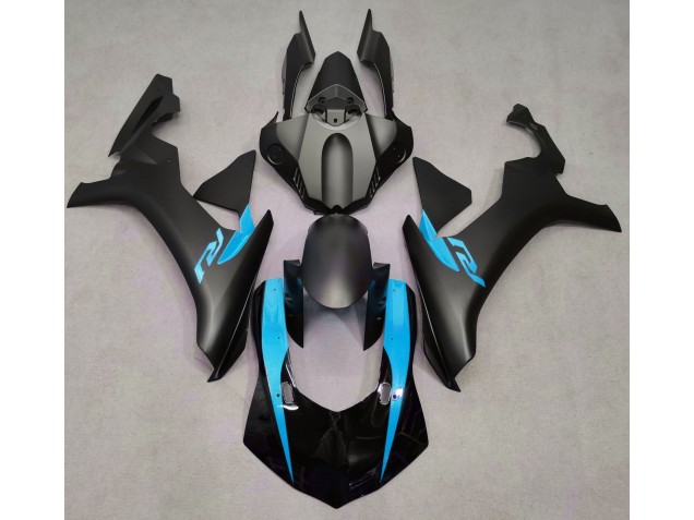 Best Matte Black & Light Blue Yamaha R1 Motorcycle Fairings 2015-2019