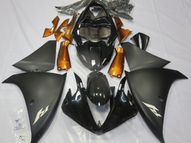Best Matte Black & Orange Yamaha R1 Motorcycle Fairings 2009-2012