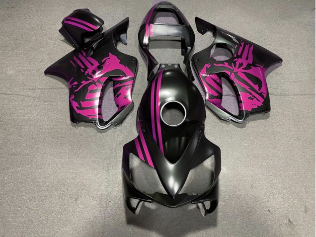 Best Matte Black & Pink Skull Honda CBR600 F4i Motorcycle Fairings 2001-2003 Best Matte Black & Pink Skull Honda CBR600 F4i Motorcycle Fairings 2001-2003