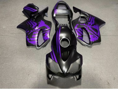 Best Matte Black & Purple Skull Honda CBR600 F4i Motorcycle Fairings 2001-2003