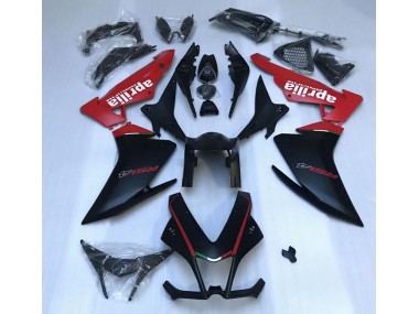 Best Matte Black & Red Aprilia RSV4 1000 Motorcycle Fairings 2010-2015