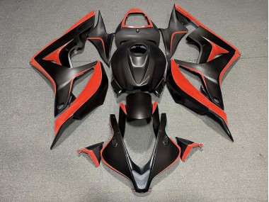 Best Matte Black & Red Honda CBR600RR Motorcycle Fairings 2007-2008