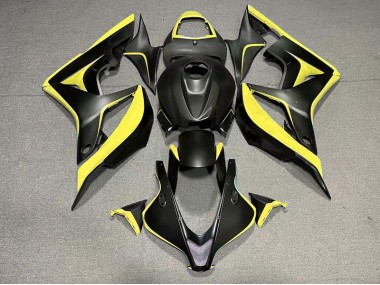 Best Matte Black & Yellow Honda CBR600RR Motorcycle Fairings 2007-2008