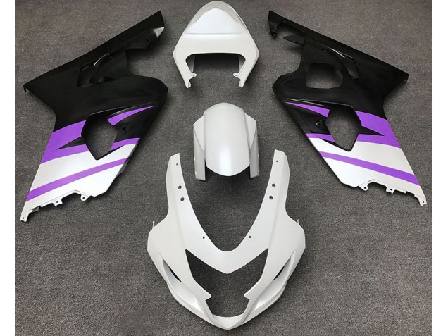 Best Matte White & Purple Suzuki GSXR 600-750 Motorcycle Fairings 2004-2005