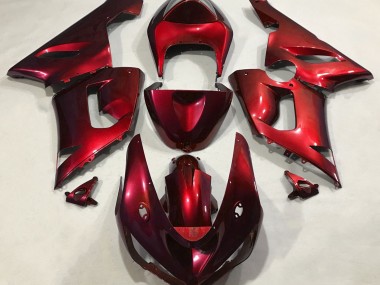 Best Metallic Red Kawasaki ZX6R Motorcycle Fairings 2005-2006