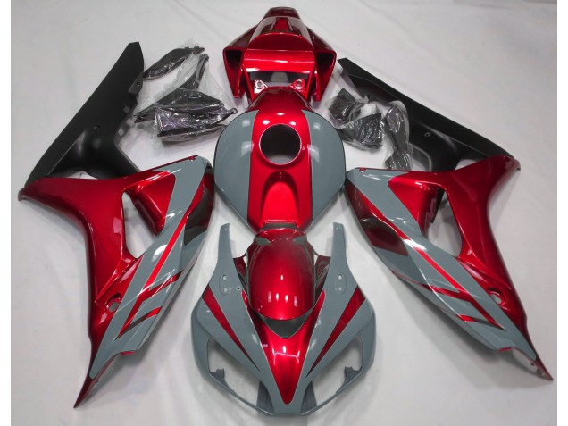 Best Nardo Grey and Red Honda CBR1000RR Motorcycle Fairings 2006-2007