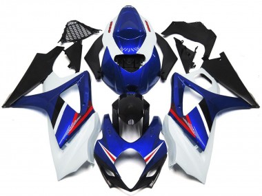 Best OEM Style Gloss Blue and White Red Logo Suzuki GSXR 1000 Motorcycle Fairings 2007-2008