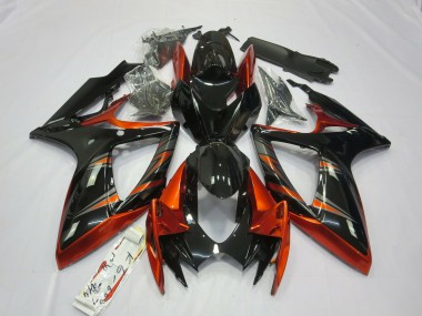 Best Orange and Black Suzuki GSXR 600-750 Motorcycle Fairings 2006-2007
