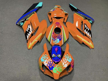 Best Orange Shark Honda CBR1000RR Motorcycle Fairings 2004-2005