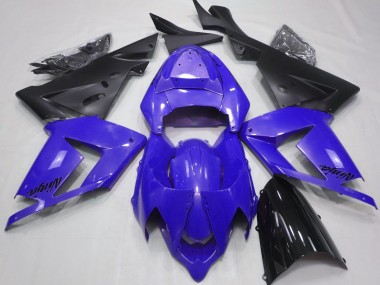 Best Pearl Blue & Black Kawasaki ZX10R Motorcycle Fairings 2004-2005