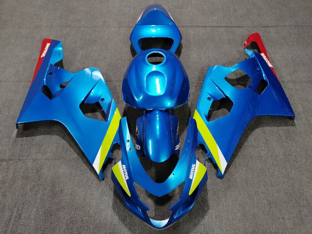 Best Pearl Blue Yellow Suzuki GSXR 600-750 Motorcycle Fairings 2004-2005 Best Pearl Blue Yellow Suzuki GSXR 600-750 Motorcycle Fairings 2004-2005