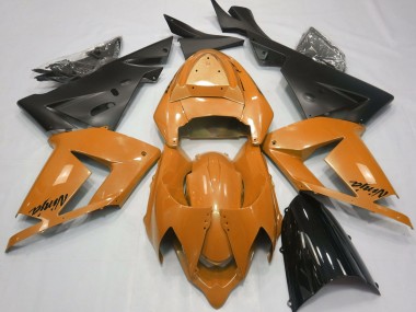 Best Pearl Orange & Black Kawasaki ZX10R Motorcycle Fairings 2004-2005