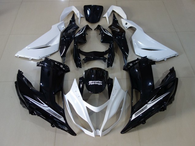Best Pearl White and Black Kawasaki ZX6R Motorcycle Fairings 2013-2018 Best Pearl White and Black Kawasaki ZX6R Motorcycle Fairings 2013-2018