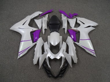 Best Pearl White and Purple Suzuki GSXR 600-750 Motorcycle Fairings 2011-2020