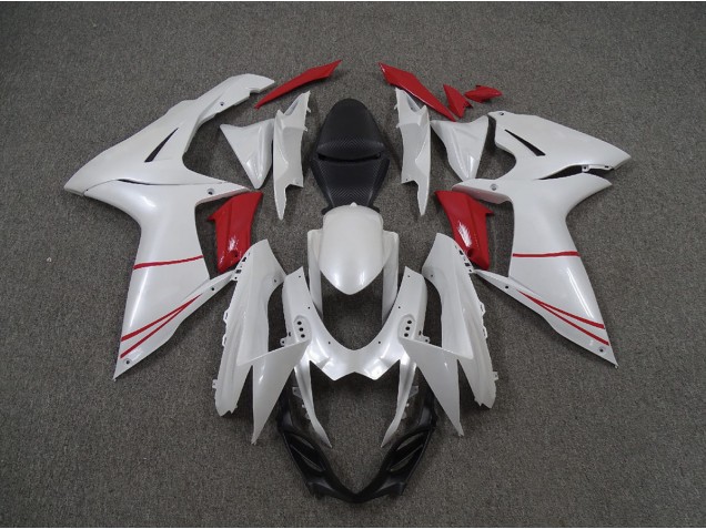 Best Pearl White and Red Suzuki GSXR 600-750 Motorcycle Fairings 2011-2020 Best Pearl White and Red Suzuki GSXR 600-750 Motorcycle Fairings 2011-2020