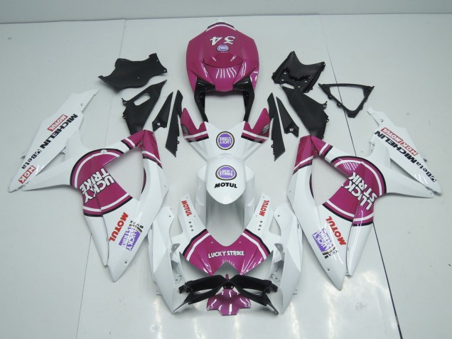 Best Pink Lucky Strike Suzuki GSXR 600-750 Motorcycle Fairings 2008-2010 Best Pink Lucky Strike Suzuki GSXR 600-750 Motorcycle Fairings 2008-2010