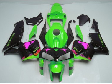 Best Pink Splatter on Green Honda CBR600RR Motorcycle Fairings 2005-2006