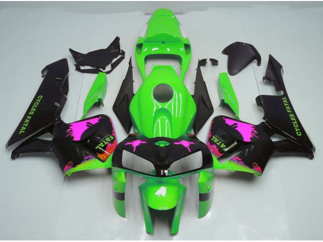 Best Pink Splatter on Green Honda CBR600RR Motorcycle Fairings 2005-2006 Best Pink Splatter on Green Honda CBR600RR Motorcycle Fairings 2005-2006