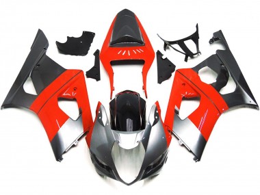 Best Plain Red and Silver Suzuki GSXR 1000 Motorcycle Fairings 2003-2004