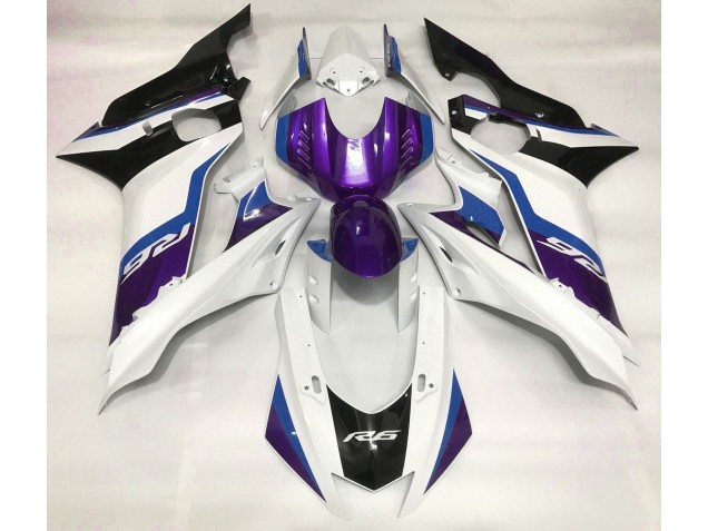 Best Purple and Gloss White Yamaha R6 Motorcycle Fairings 2017-2019