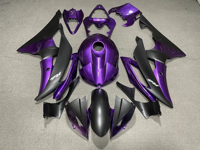Best Purple and Matte Black & Logos Yamaha R6 Motorcycle Fairings 2008-2016