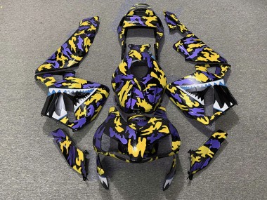 Best Purple and Yellow Camo Honda CBR600RR Motorcycle Fairings 2003-2004