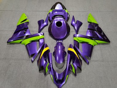 Best Purple Green and Yellow Kawasaki ZX10R Motorcycle Fairings 2004-2005