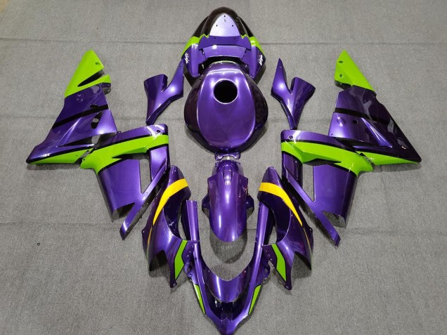 Best Purple Green and Yellow Kawasaki ZX10R Motorcycle Fairings 2004-2005 Best Purple Green and Yellow Kawasaki ZX10R Motorcycle Fairings 2004-2005